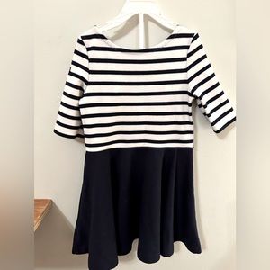 Thick cotton blend, navy blue and white